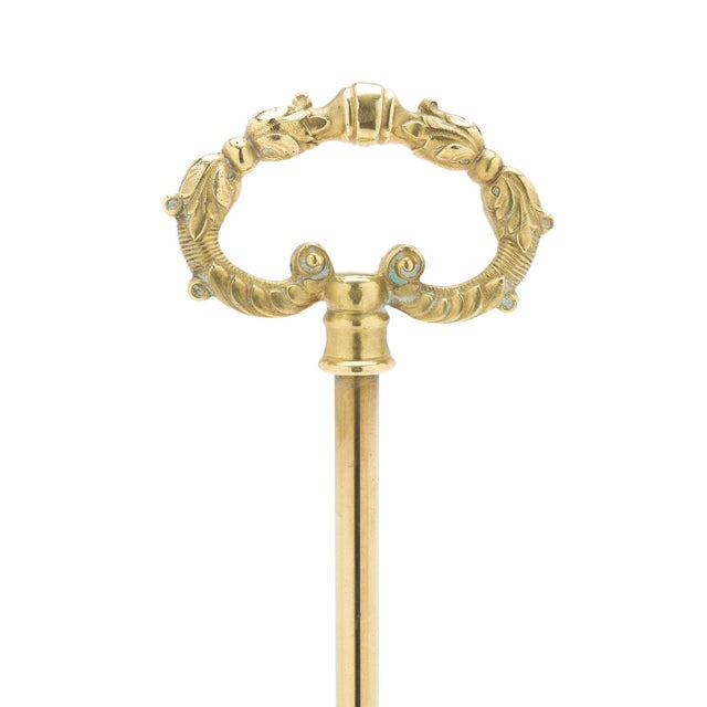 French Engine Turned Cast Brass Door Stop, C. 1800 For Sale - Image 9 of 10