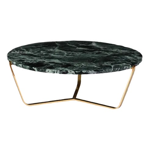 Italian Alps Green Marble Dolomiti Circular 31 Coffee Table from VGnewtrend For Sale