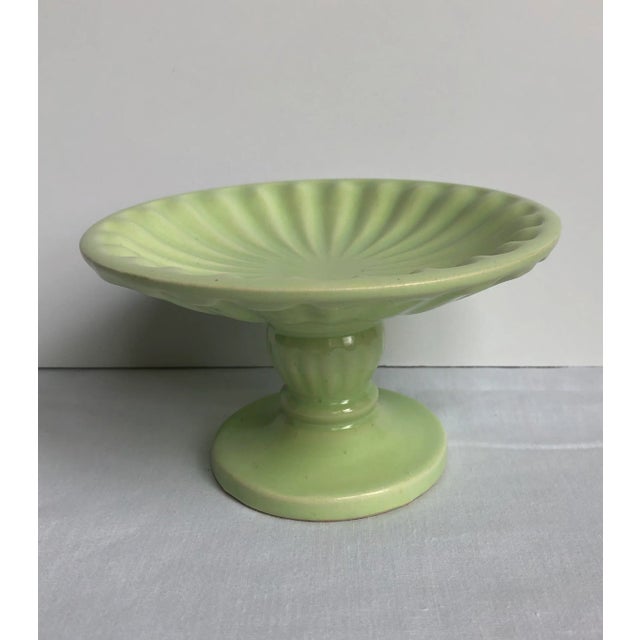 Vintage Green Pottery Vase and Stand - 2 Pieces For Sale In Cincinnati - Image 6 of 8