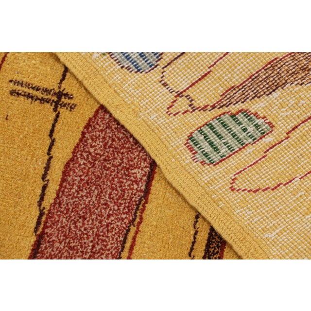 Textile Vintage Zeki Müren Rug in Gold With Geometric Patterns, From Rug & Kilim For Sale - Image 7 of 7