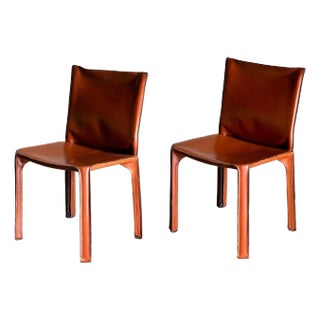 1970s Mario Bellini for Cassina 412 “Cab” Side Chair- A Pair For Sale