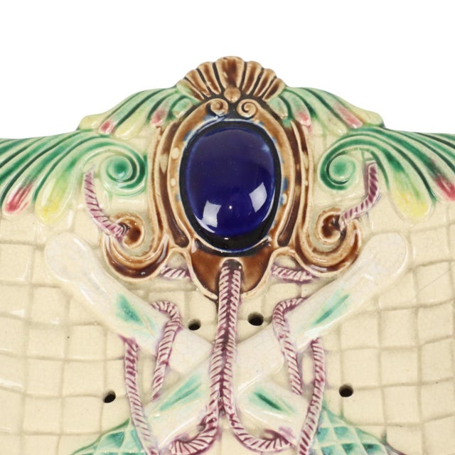 Antique 19th Century French Majolica Asparagus Plate For Sale - Image 10 of 18