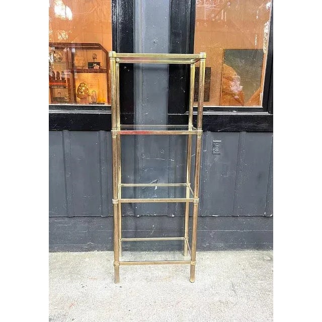 Mid-Century Modern 1970s Brass & Glass Etagere For Sale - Image 3 of 5