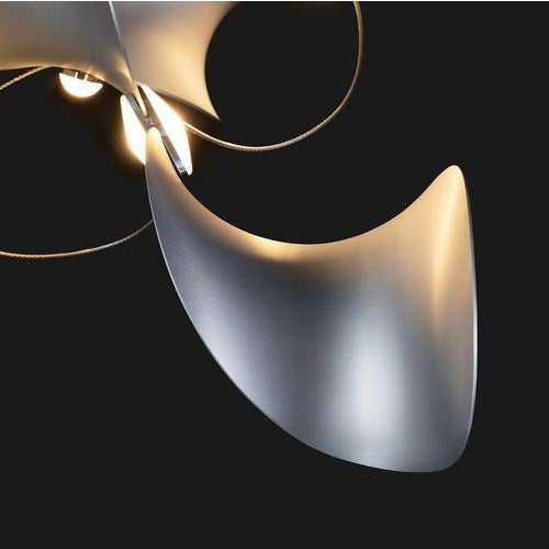 Copper Dune 8 Spiral Chandelier in Aluminum with Silver Anodized Finish by Moss Objects For Sale - Image 8 of 18