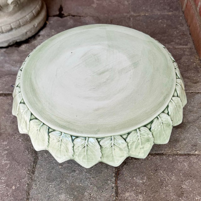Majolica Mid 20th Century Italian Majolica Cake Plate / Stand For Sale - Image 4 of 10
