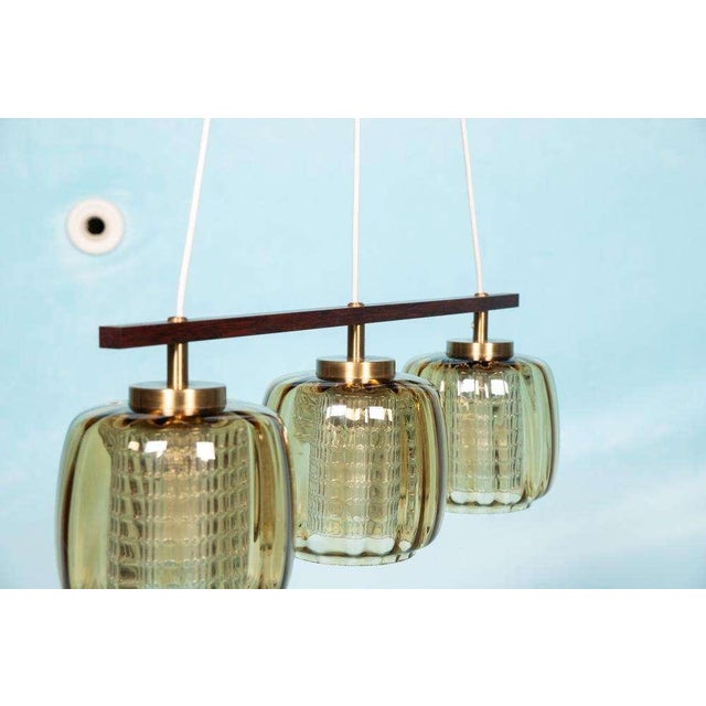 Black Vintage Amber Glass Hanging Lamp by Carl Fagerlund For Sale - Image 8 of 18