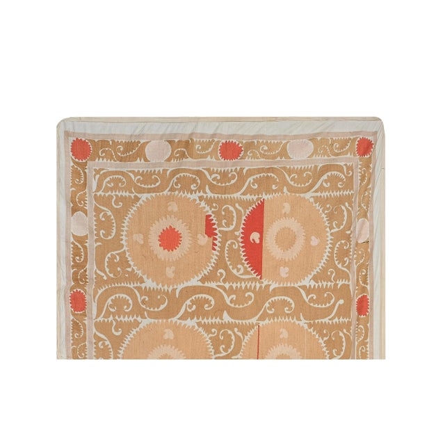 Mid-Century Modern 1960s Suzani Wall Hanging Decor With Pastel Colors For Sale - Image 3 of 11