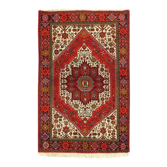 1980s Fine Hand Knotted Vintage Persian Bidjar For Sale