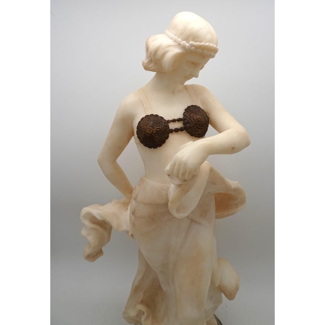 Art Nouveau Carved Alabaster and Bronze Dancer, 1890s For Sale - Image 12 of 18