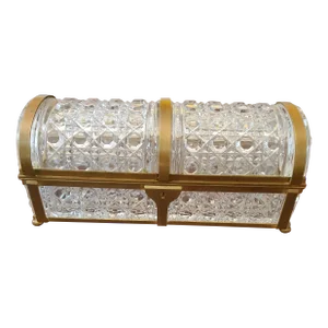 Early 20th Century Antique Baccarat Style Large Casket Jewelry Box