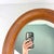Traditional 1970’s Tell City Wood Framed Oval Mirror For Sale - Image 3 of 12