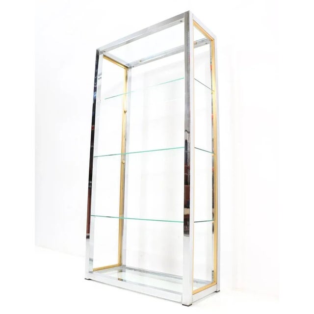 Hollywood Regency Italian Etagere in Chrome and Brass by Renato Zevi, 1970s For Sale - Image 4 of 13