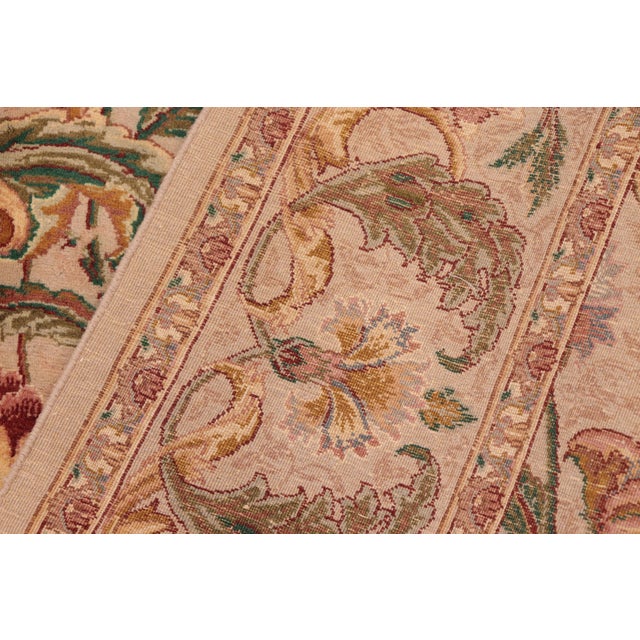 Textile Floral Sunflower 1990's Pak-Persian Taupe/Green Wool Rug - 5'11'' X 10'1'' For Sale - Image 7 of 9