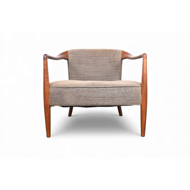 Brown 1950s Sculptural Mid Century Lounge Chair in Walnut For Sale - Image 8 of 9