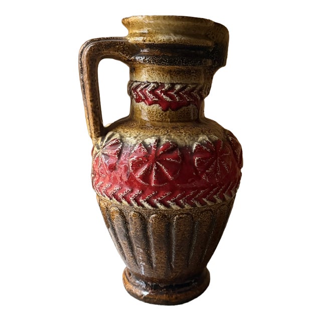 Vintage West German Fat Lava Vase, 1960 For Sale