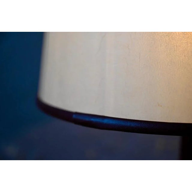 Table Lamp in Leather and Brass, 1960s For Sale - Image 9 of 13