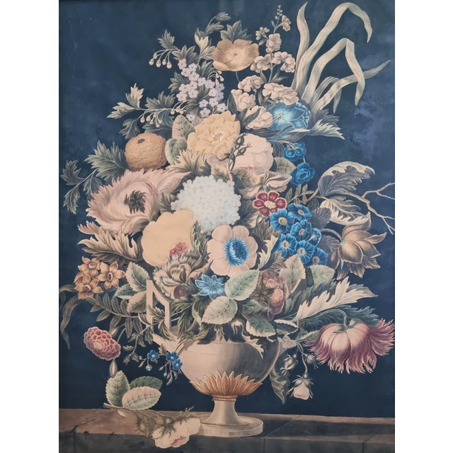 Traditional F. M. de Spaen née de Bylandt, Dutch Neoclassical Floral Still Lifes, 1809, Watercolor & Gouache, Set of 2 For Sale - Image 3 of 13