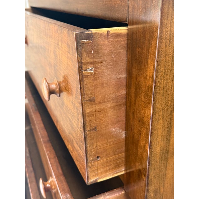 Wood Early 19th Century Flaming Birch and Cherry Sheraton Dresser For Sale - Image 7 of 12