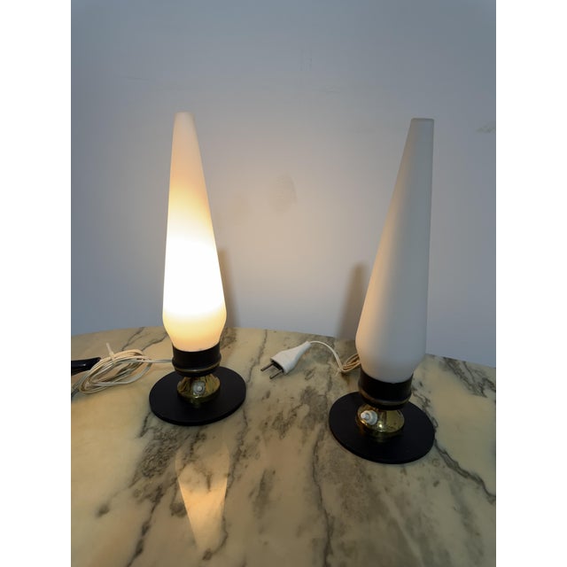 Italian Bedside Lamps in the style of Stilnovo, 1950, Set of 2 For Sale - Image 12 of 15