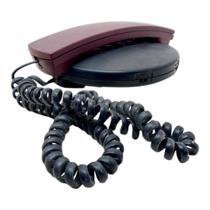 Vintage 1980s Postmodern Desk Phone | Radio Shack Monte Carlo in Burgundy & Black