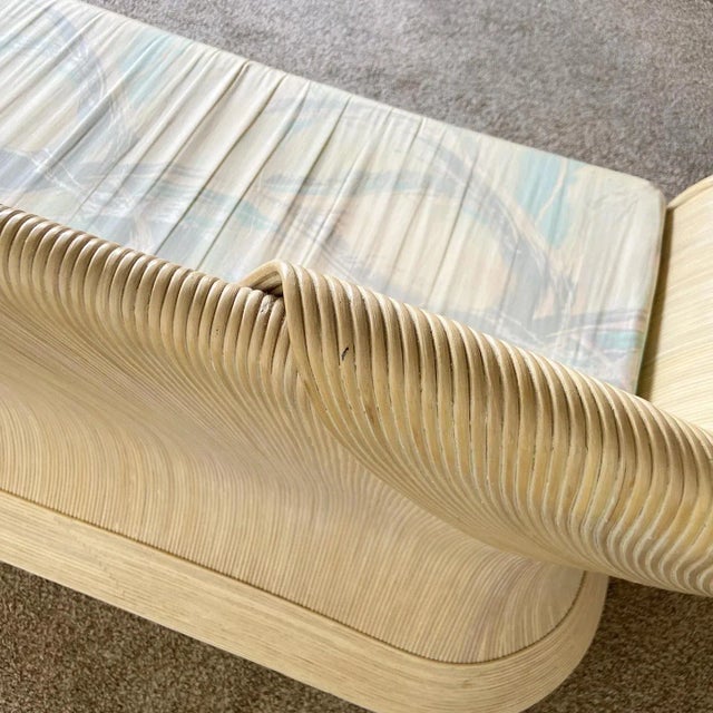 Boho Chic Sculpted Pencil Reed Ribbon Love Seat Sofa For Sale - Image 11 of 12