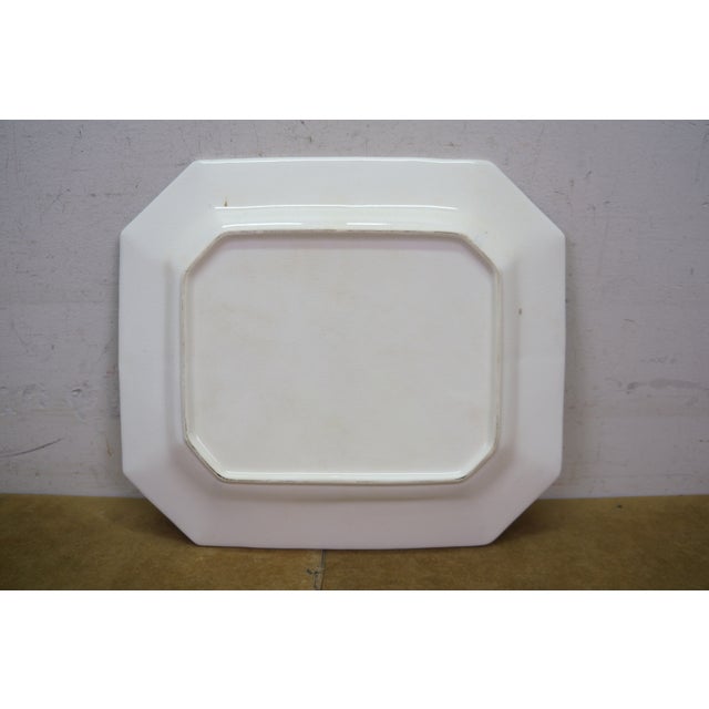 Vintage MCI Japan Blue & White Chrysanthemum Flower Octagon Serving Platter Dish For Sale - Image 9 of 10