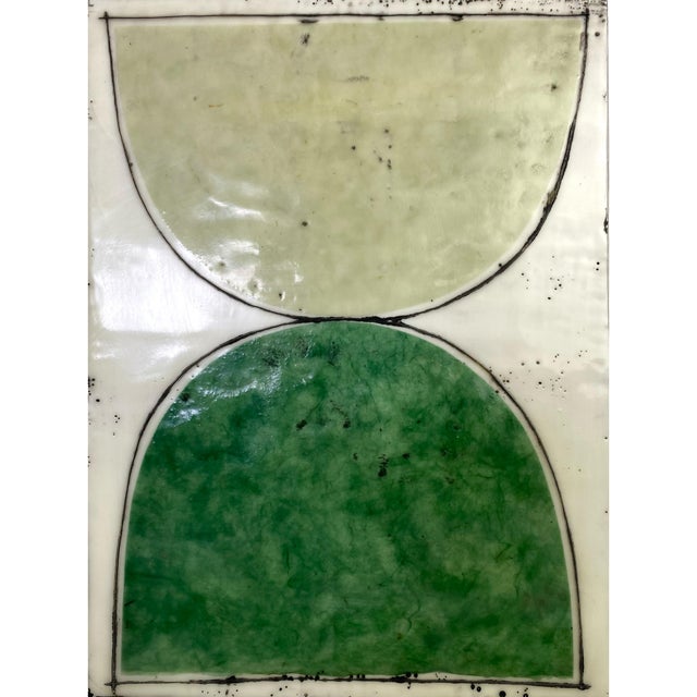 Encaustic Collage Installation by Gina Cochran - "Cahoots" - 9 Panels For Sale - Image 6 of 11