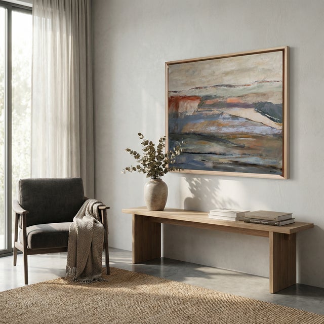 Gray What Lingers, Contemporary Abstract Landscape Oil Painting, Framed by Sophie Dumont For Sale - Image 8 of 8
