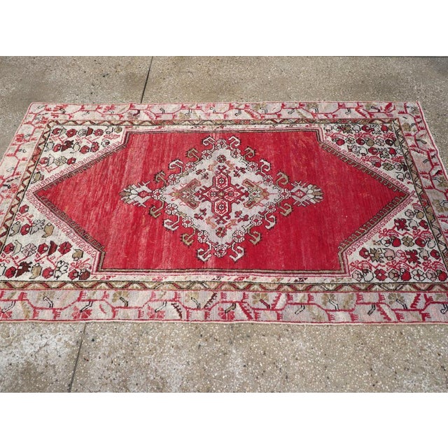 Galerie Shabab Collection Mid-20th Century Turkish Oushak Accent Rug For Sale - Image 4 of 8