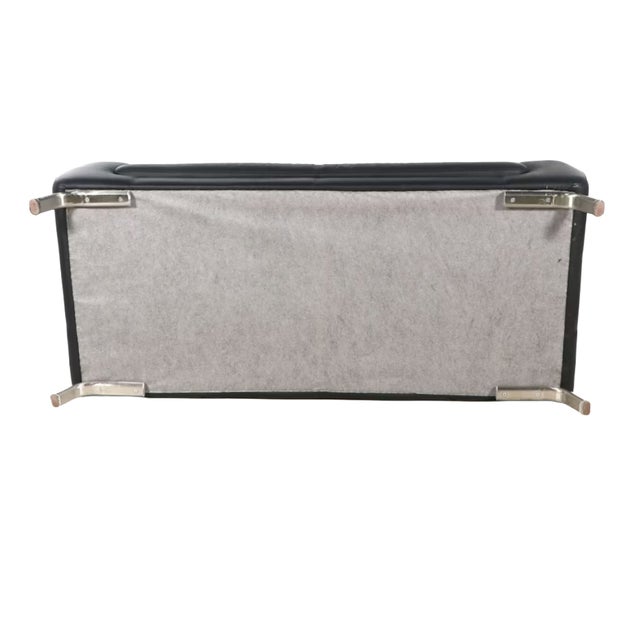 Nicoletti Black Leather Modern Couch For Sale - Image 10 of 12