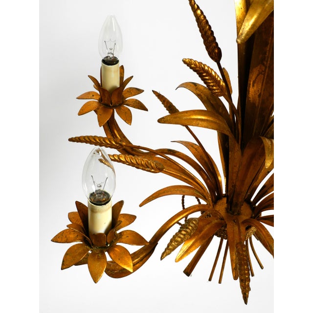Gold Vintage Gold-Plated Metal Chandelier from Hans Kögl, 1970s For Sale - Image 8 of 18