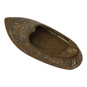 Mid 20th Century Petite Indian Brass Shoe Ashtray