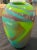 Kelly Green Vintage Hand Blown Colorful Glass Vase, Signed. For Sale - Image 8 of 12