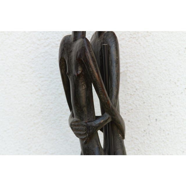 1970s Mid-Century African Primordial Lovers Sculpture For Sale - Image 5 of 8