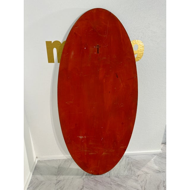 Metal Vintage Italian Oval Wall Mirror 1960s For Sale - Image 7 of 9