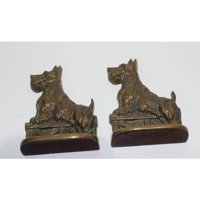 Brown Scotty Dog Bookends 1930s Bronze - The Pair For Sale - Image 8 of 12