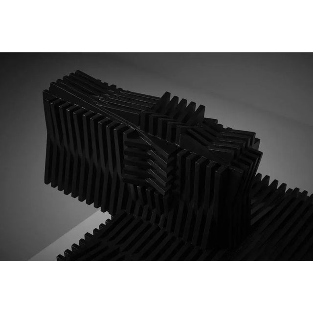 Black Edison Parra, Abstract Kinetic Composition, 1970s, Plastic & Wood For Sale - Image 8 of 12