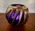 Brutalist Brutalist Brass Caged Cobalt Glass Twisted Swirl Tea Light Holder MCM Vintage For Sale - Image 3 of 6