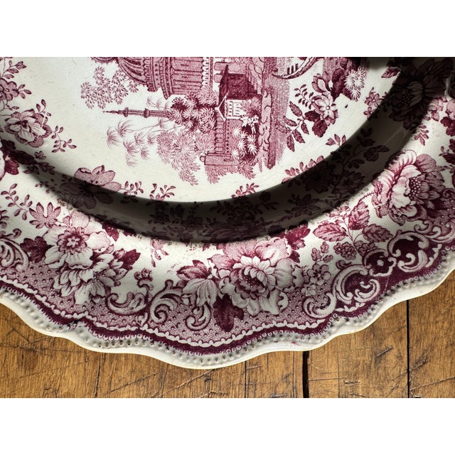 Early 19th Century 1830s Staffordshire Transferware Dinner Plate For Sale - Image 5 of 6