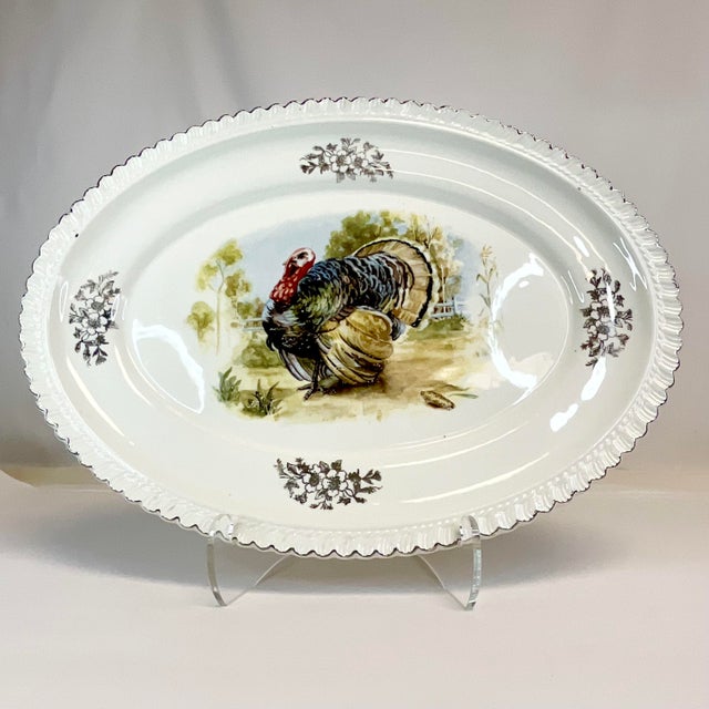 Ceramic 1950s Arts & Crafts Americana Boho Chic Thanksgiving Turkey Platter, Homer Laughlin For Sale - Image 7 of 13