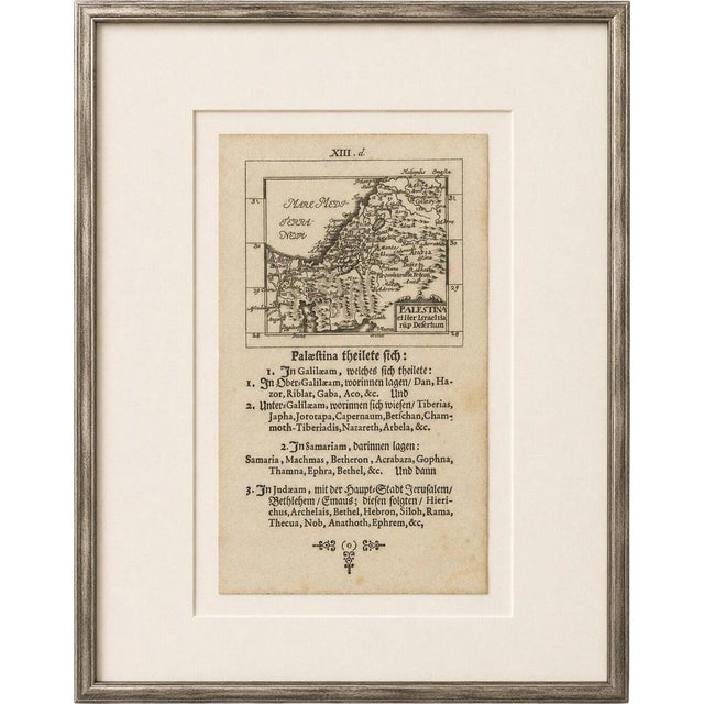 Holy Land Map of Palestine with German Biblical Text, 1650s For Sale - Image 9 of 9