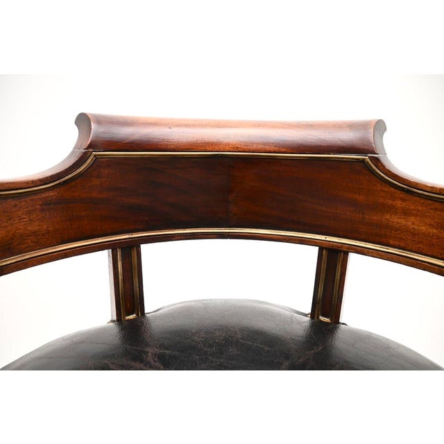 Metal Antique French Empire Desk Chair, 1810 For Sale - Image 7 of 11
