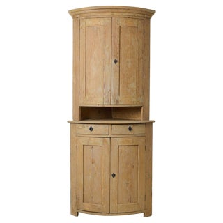 Gustavian Rustic Northern Swedish Country Corner Cabinet For Sale