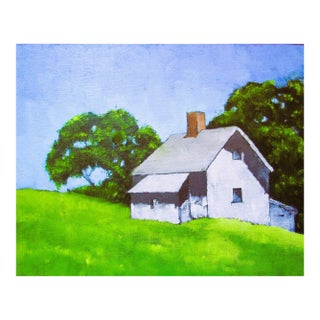 Santa Cruz Hills Farmhouse11x14 Lynne French California Landscape For Sale
