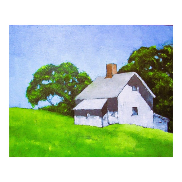 Santa Cruz Hills Farmhouse11x14 Lynne French California Landscape For Sale