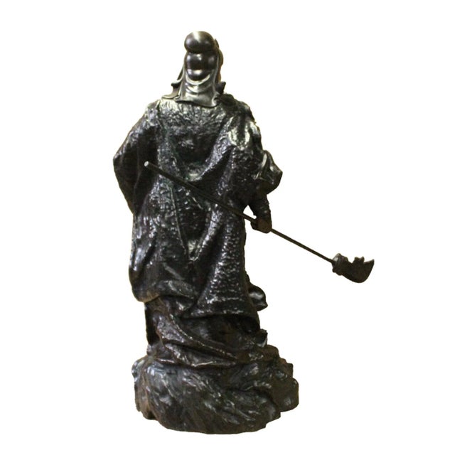 Chinese Handmade Metal Bronze General Quan Statue For Sale - Image 4 of 8
