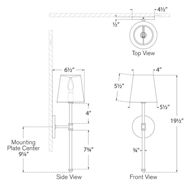 Suzanne Kasler for Visual Comfort Signature Camille Sconce in Antique Nickel with Linen Shade For Sale In Houston - Image 6 of 8