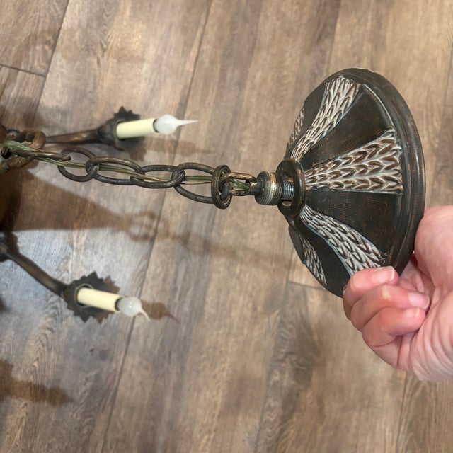 Black Dramatic Metal Empire Chandelier For Sale - Image 8 of 12