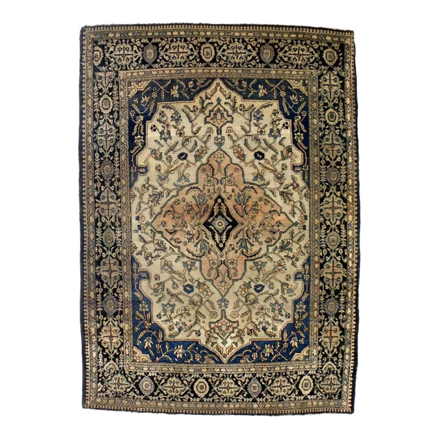 Antique Persian Farahan Sarouk Rug 3'5" X 4’10" For Sale