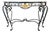 French Empire Style Wrought Iron & Black Marble Serpentine Console Table For Sale